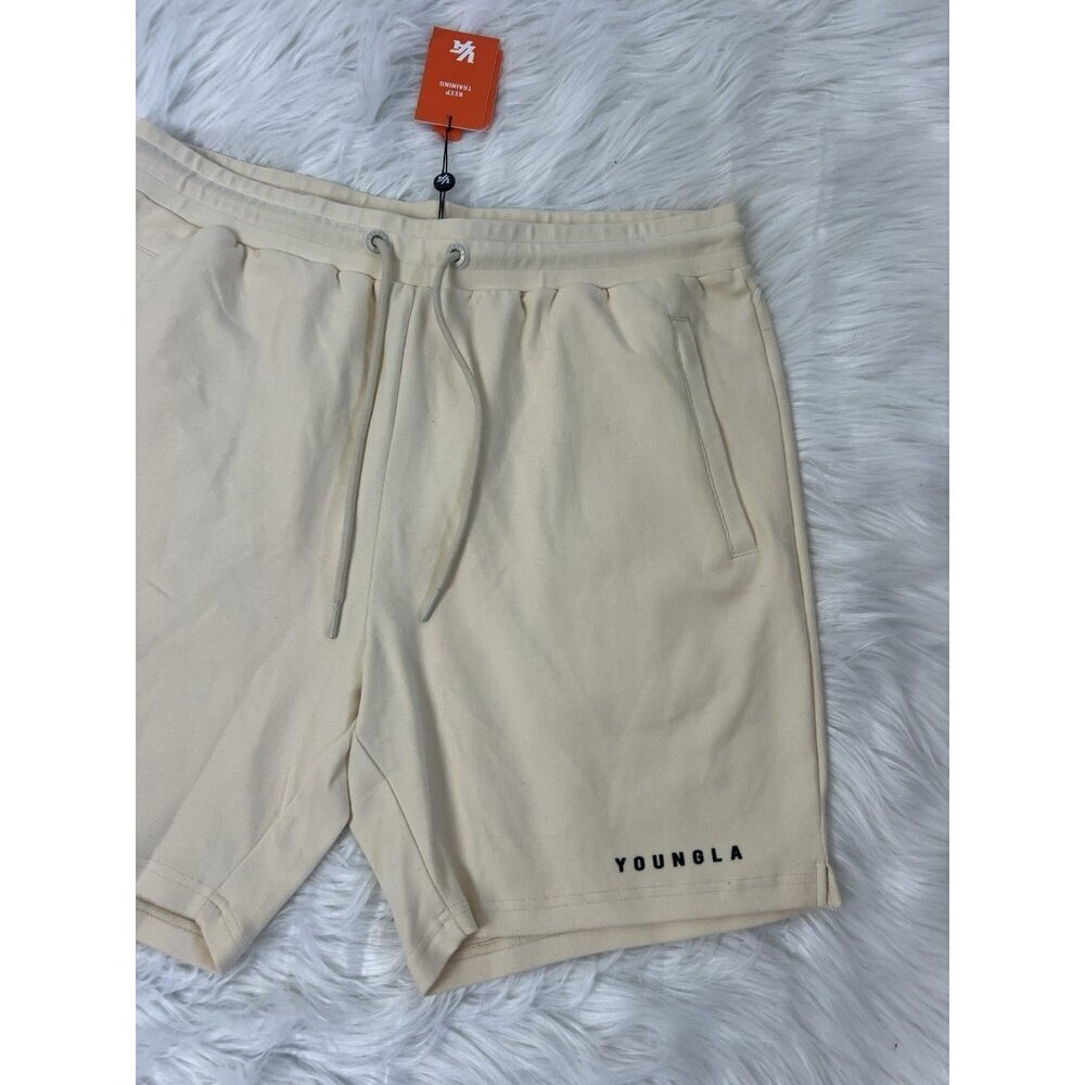 YoungLA Perfect Shorts 118 Men’s 2X Cream White Athletic Sweats Pockets 5” NWT - Picture 10 of 10